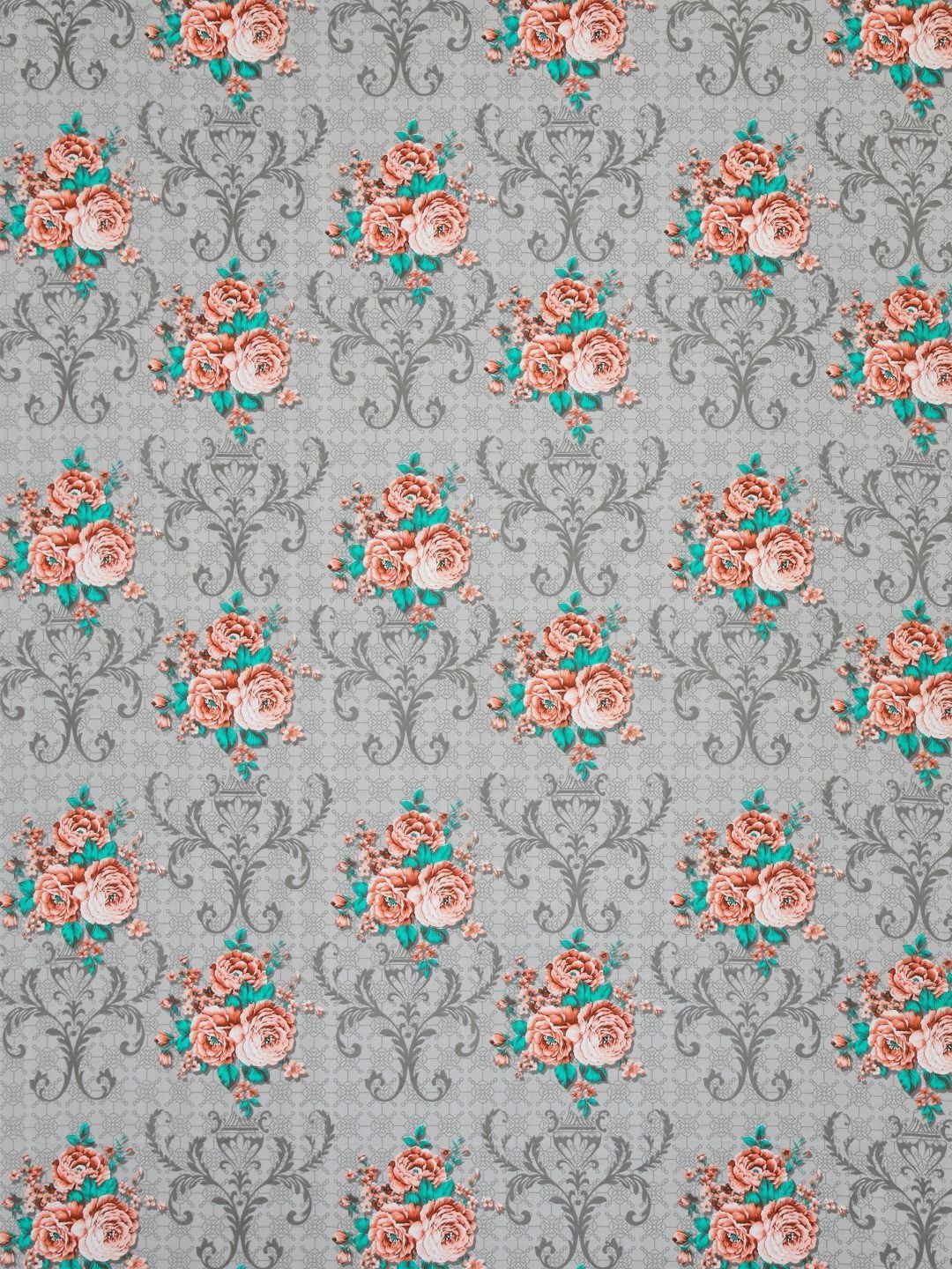 BOMBAY DYEING Dream Lover Grey Floral Printed Cotton 104TC Queen Bedsheet Set 2.54 x 2.24m