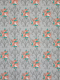 BOMBAY DYEING Dream Lover Grey Floral Printed Cotton 104TC Queen Bedsheet Set 2.54 x 2.24m