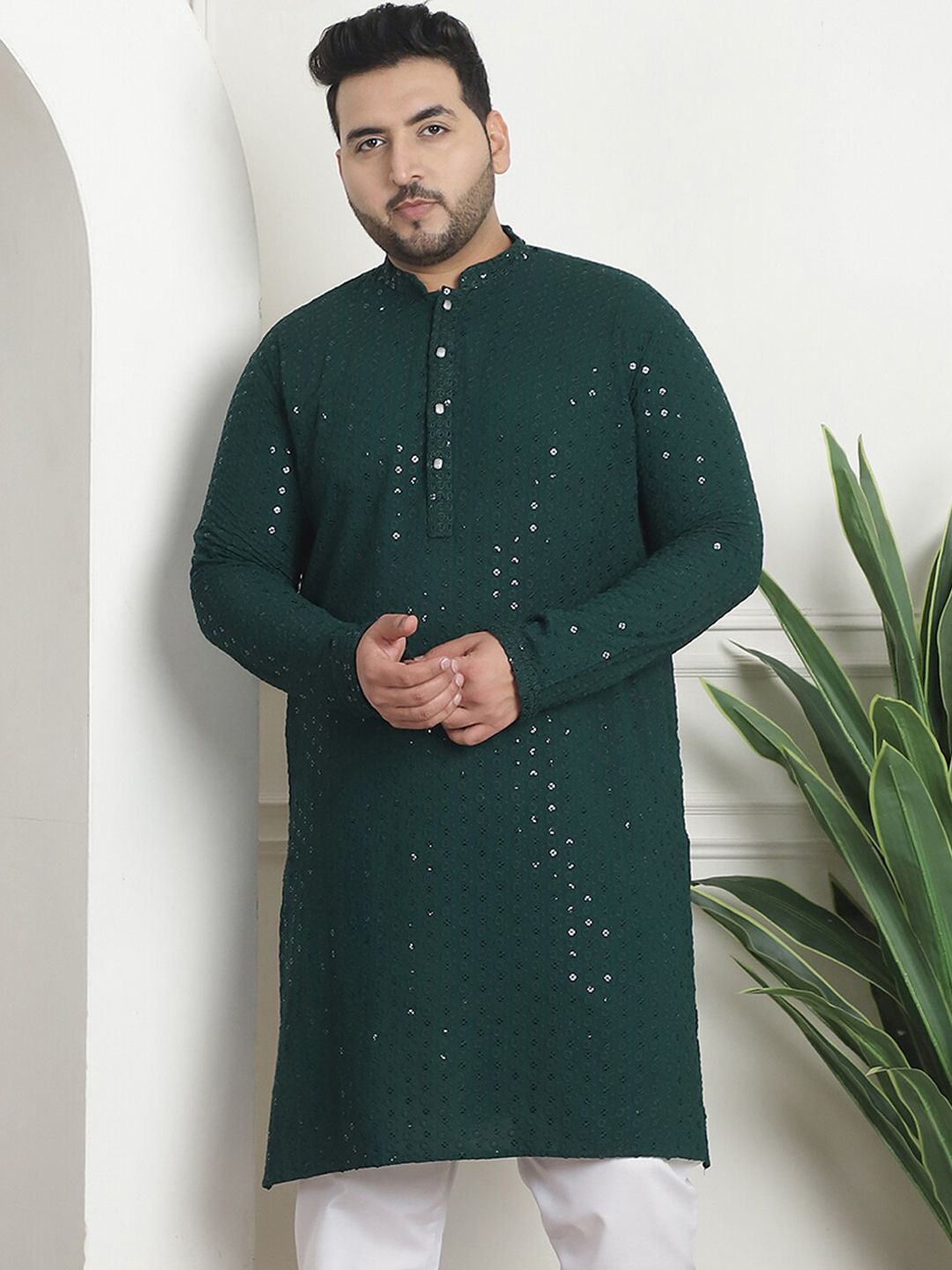 SOJANYA PLUS Embellished Pure Cotton Kurta