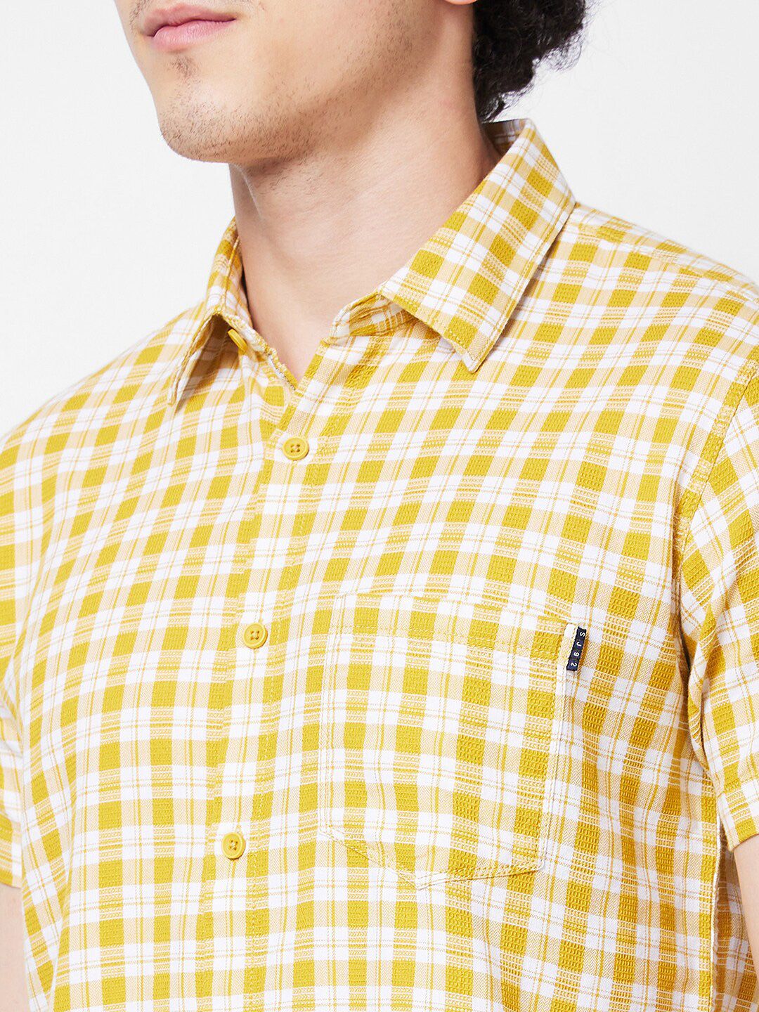SPYKAR Gingham Checked Cotton Opaque Casual Shirt