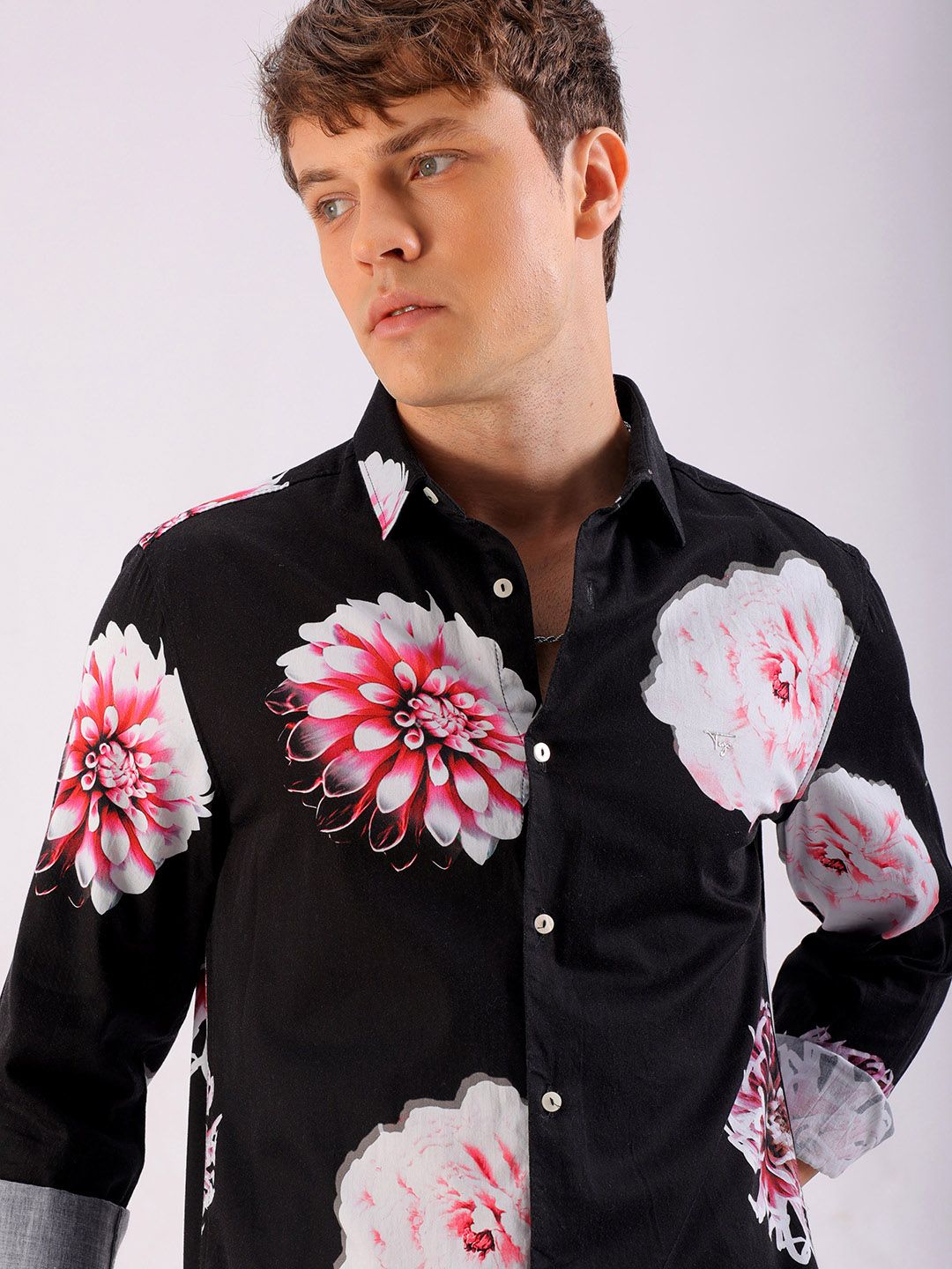 The Indian Garage Co Men Slim Fit Floral Opaque Printed Shirt