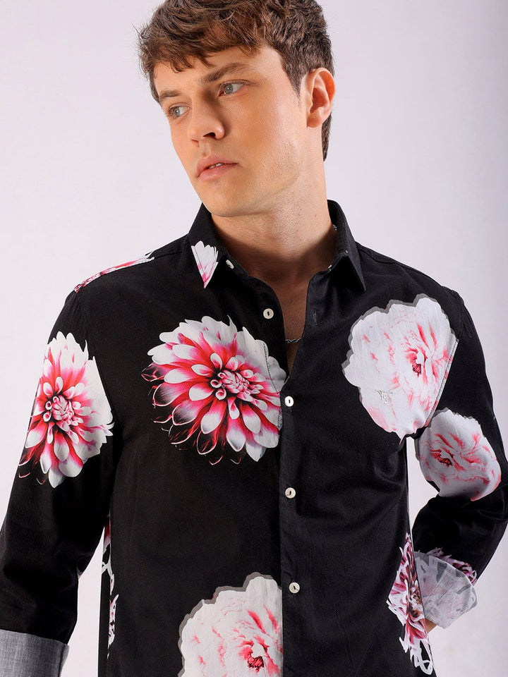 The Indian Garage Co Men Slim Fit Floral Opaque Printed Shirt
