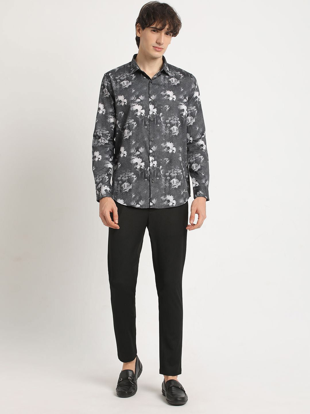 THE BEAR HOUSE Pure Cotton Printed Slim Fit Casual Shirt