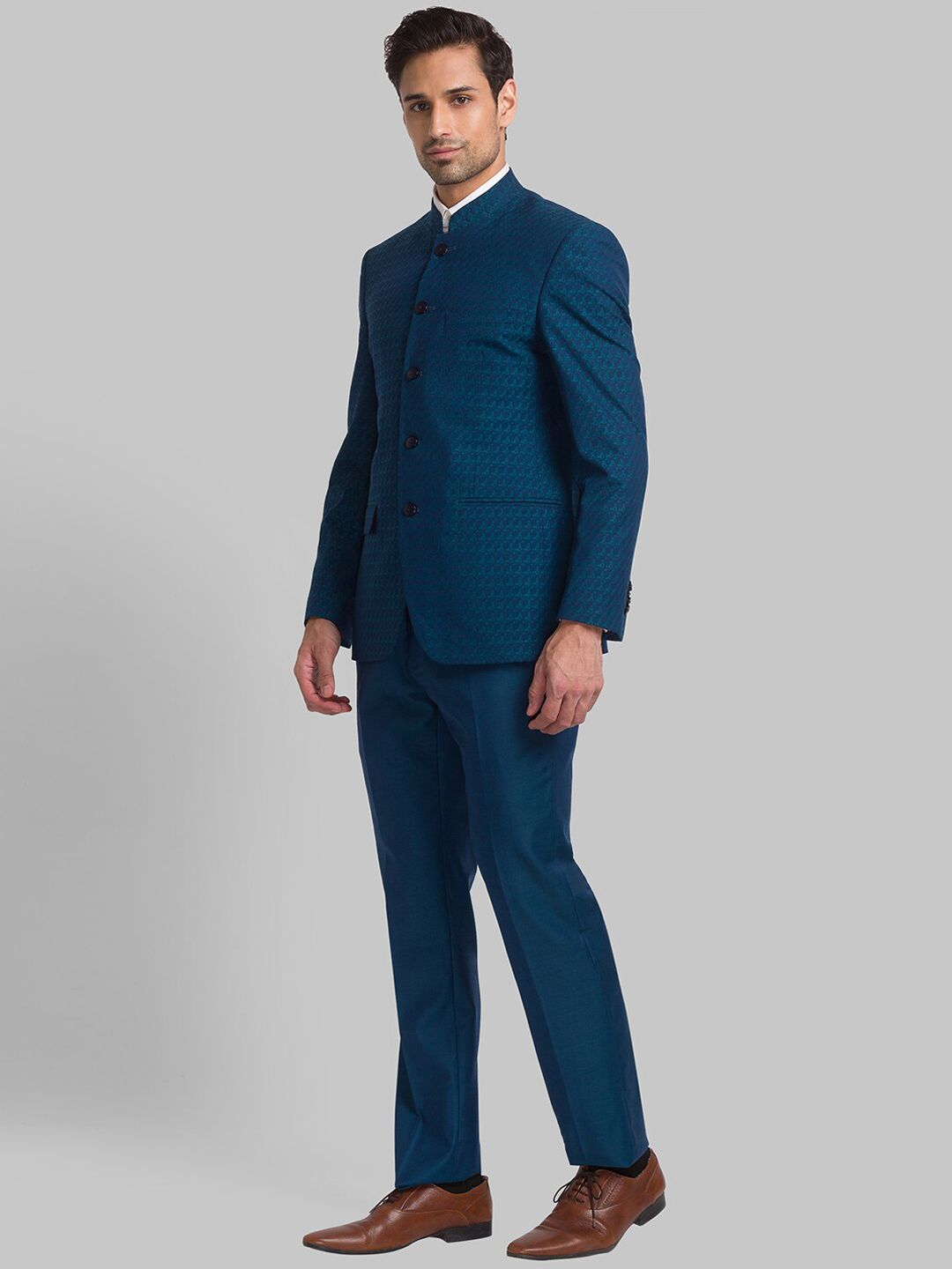Raymond Men yang Direka Bandhgala Blazer Single-Breasted Single Woven