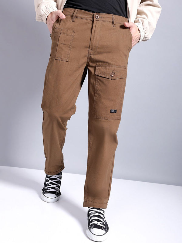 The Indian Garage Co Loose Fit Cotton Cargos Trousers