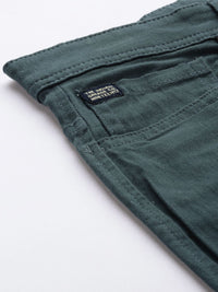 The Indian Garage Co Men Charcoal Grey Solid Chinos Trousers