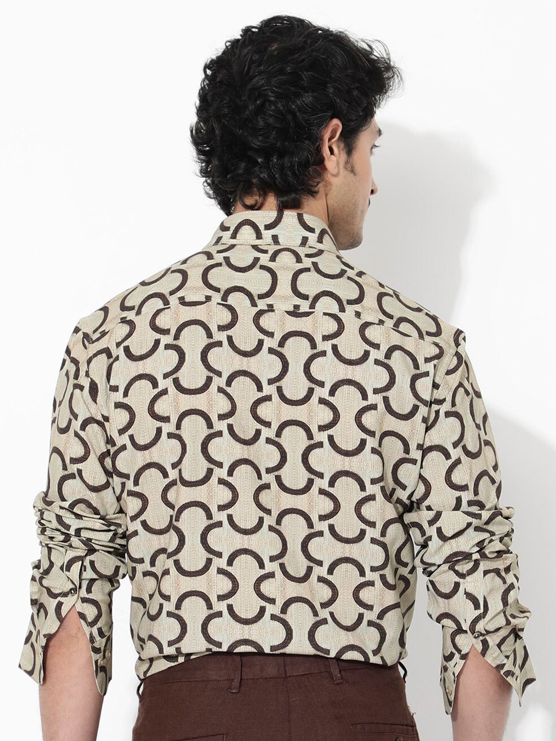 RARE RABBIT Men Cason Regular Fit Abstract Printed Opaque Shirt