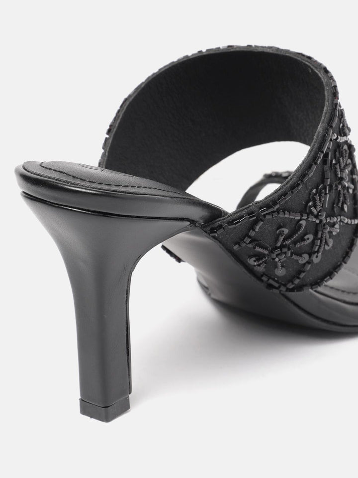 House of Pataudi  Open Toe Embellished Slim Heels