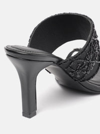House of Pataudi  Open Toe Embellished Slim Heels