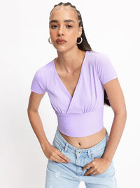 DressBerry Boss Babe Twist Wrap Style Ribbed Top
