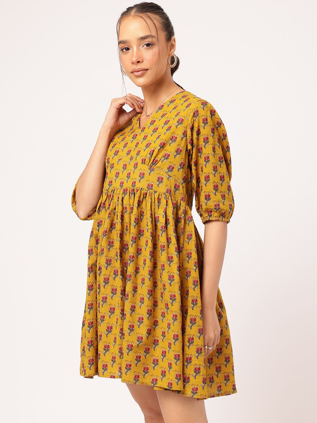 DressBerry Sunkissed Styles Floral Print A-Line Mini Dress