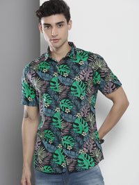 The Indian Garage Co Men Black Floral Printed Casual Shirt