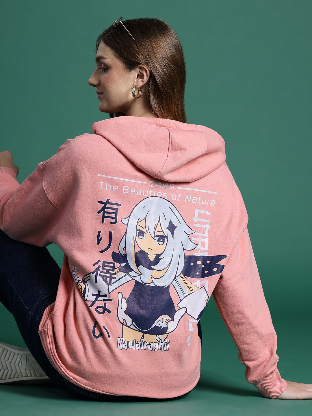 DressBerry Women Printed Hooded Sweatshirt