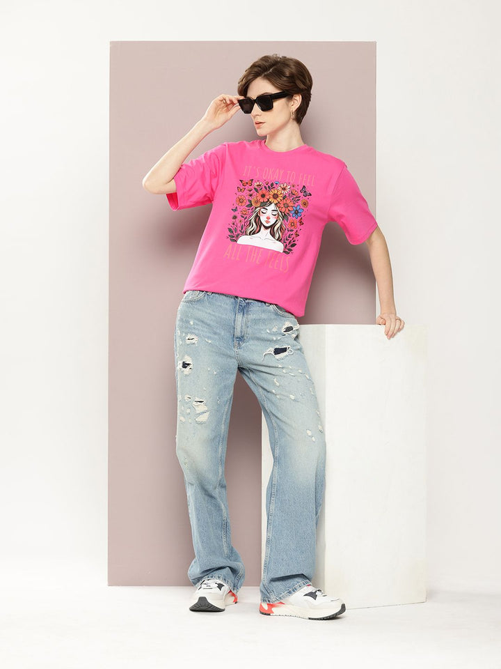DILLINGER Printed Oversized Pure Cotton T-shirt