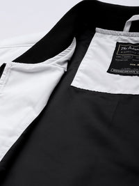 The Indian Garage Co Men Slim Fit Zip-Front Bomber Jacket with Zip Pockets