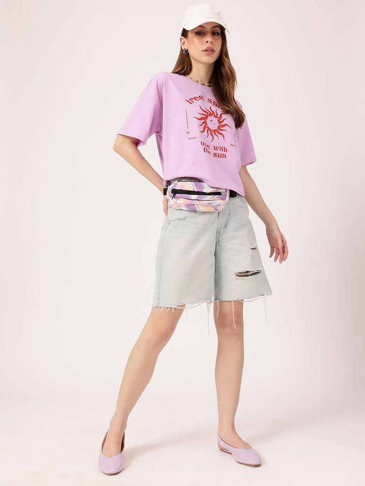 DressBerry Let Your Light Shine Printed Boxy T-shirt