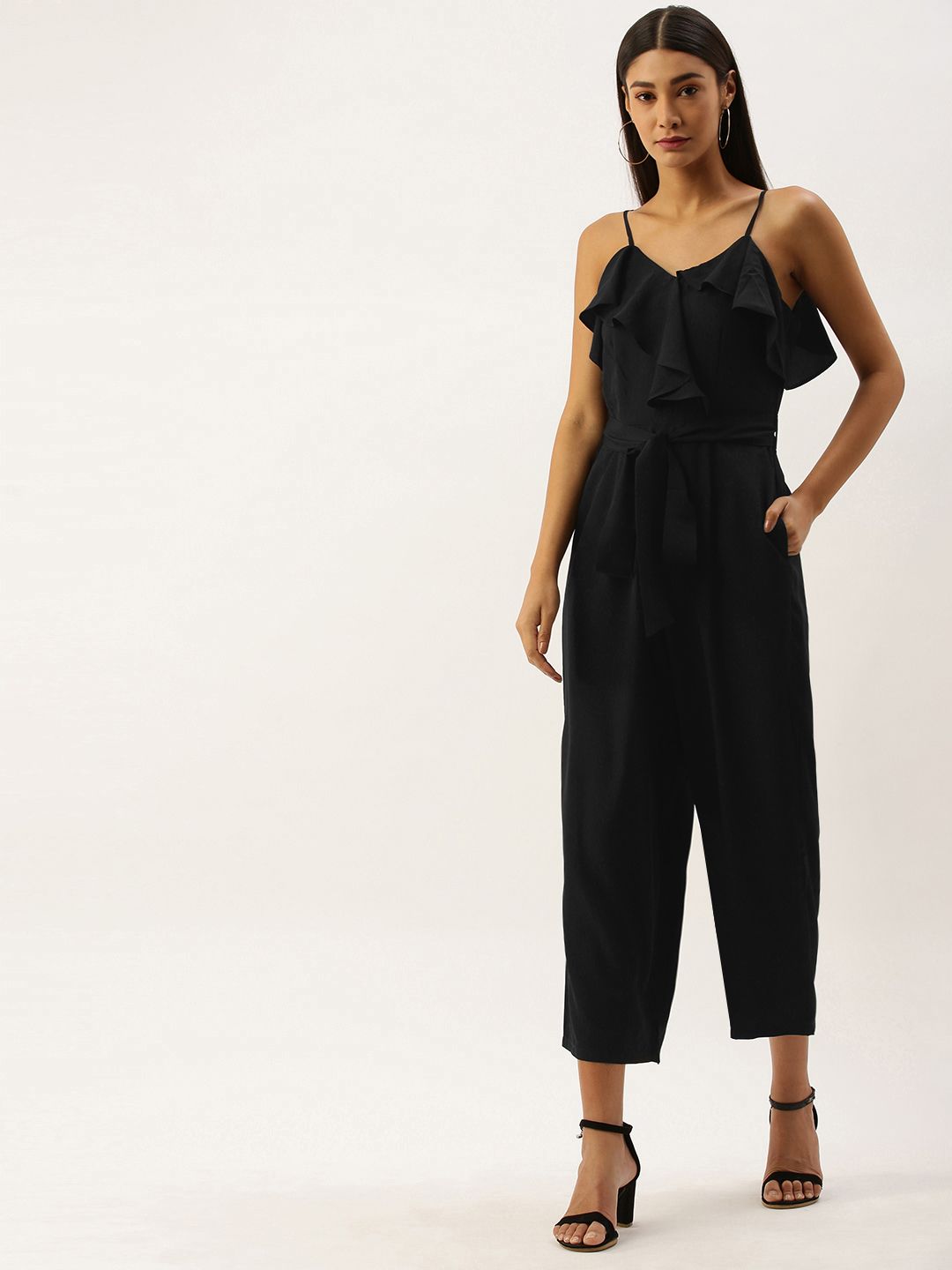 Berrylush Women Black Solid Basic Jumpsuit