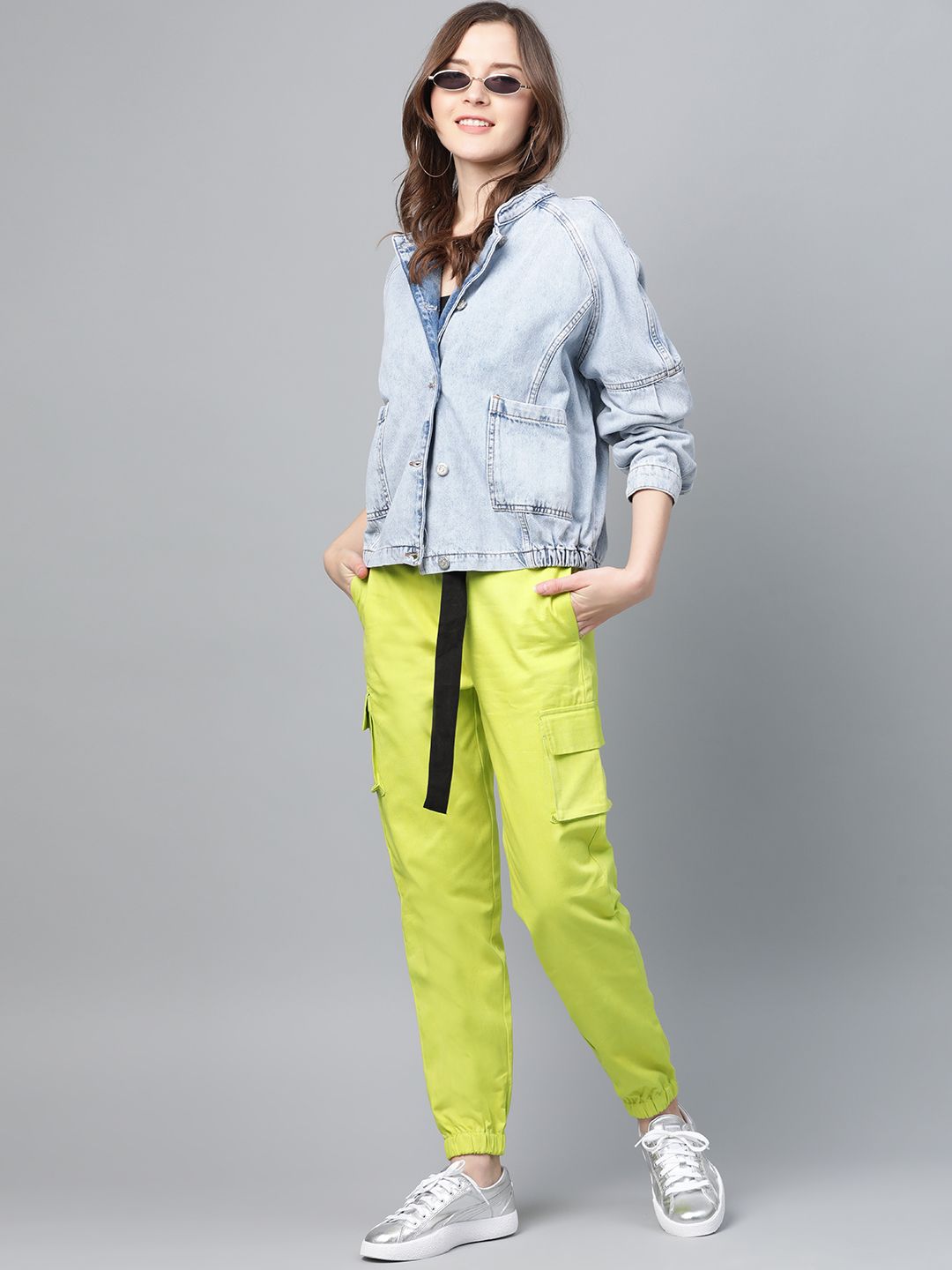 STREET 9 Women Lime Green Cargos