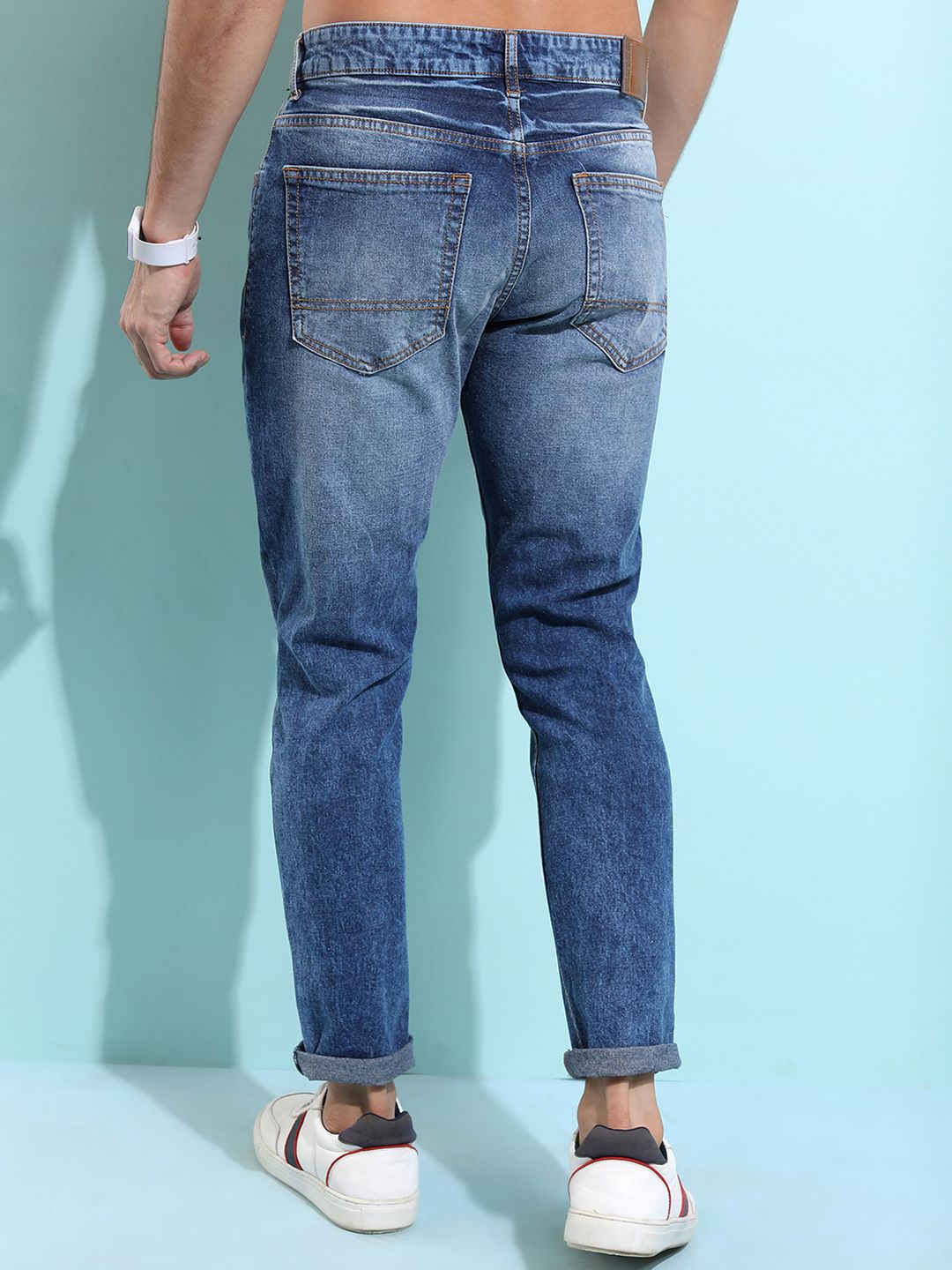 HIGHLANDER Highlander Ankle Length Highly Distressed Stretchable Denim Jeans