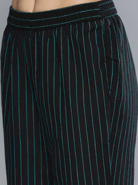 Vishudh Women Black Solid Kurta with Trousers & Dupatta