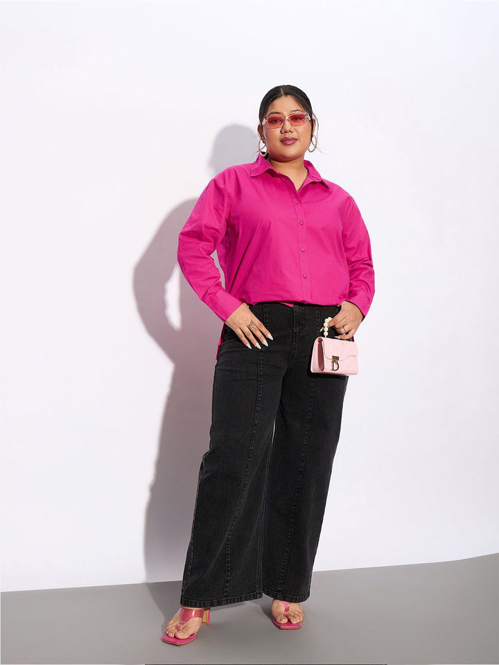 SASSAFRAS Curve Plus Size Pure Cotton Casual Shirt