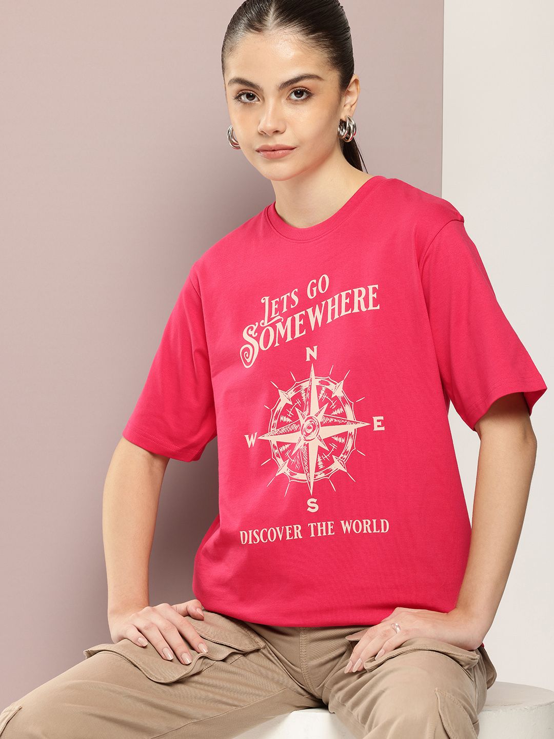 DILLINGER Women Graphic Printed Oversized T-shirt