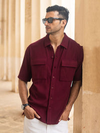 Powerlook Men Oversized Fit Micro Checks Spread Collar Cotton Casual Shirt