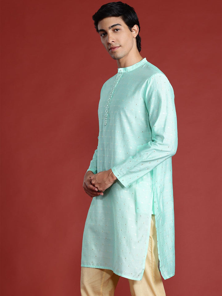 Anouk Tyohaar Collection Woven Design Mirror Work Kurta