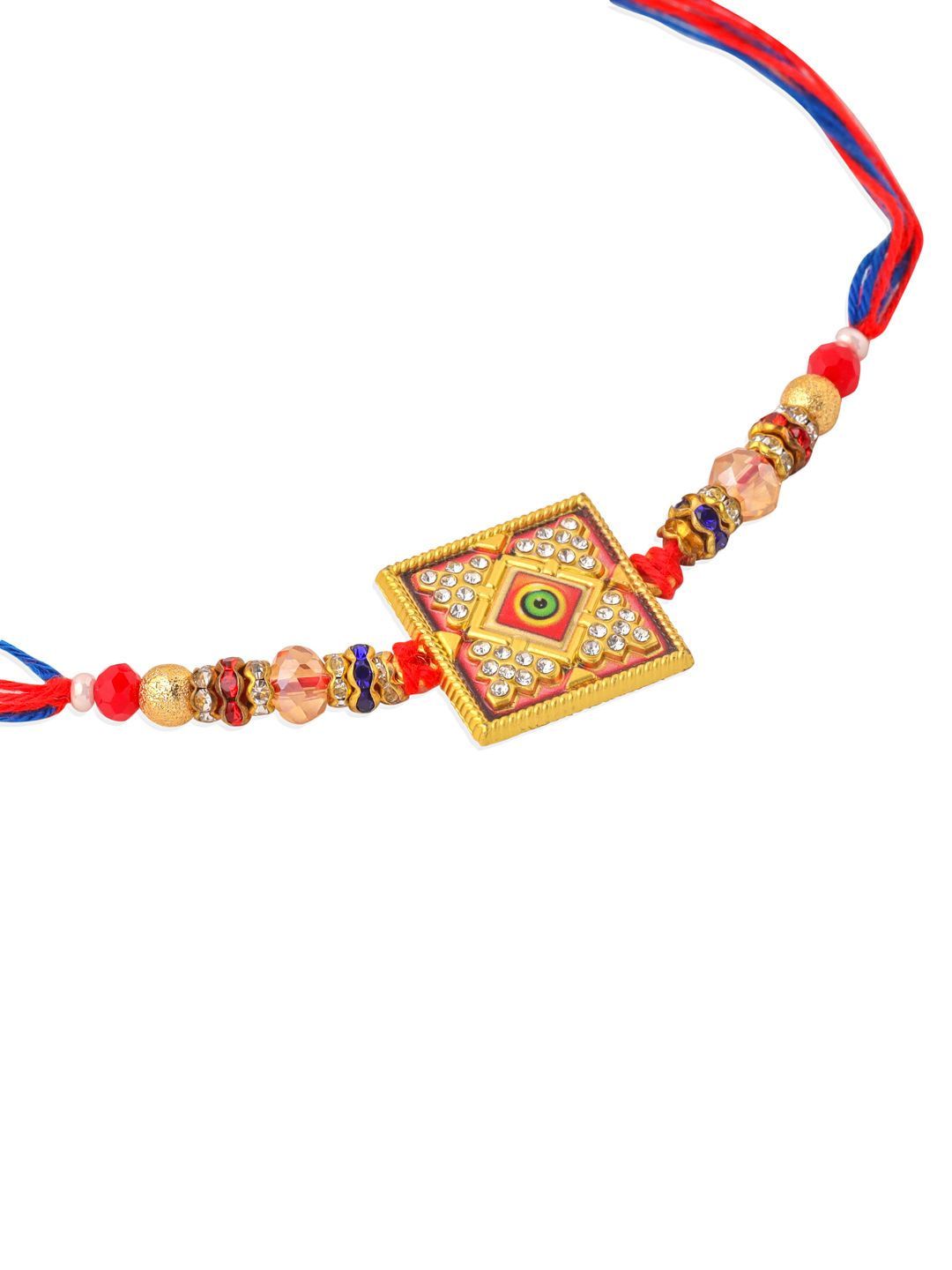 NVR Unisex Multicolor Batu Tiruan Benang Rakhi dengan Roli Chawal