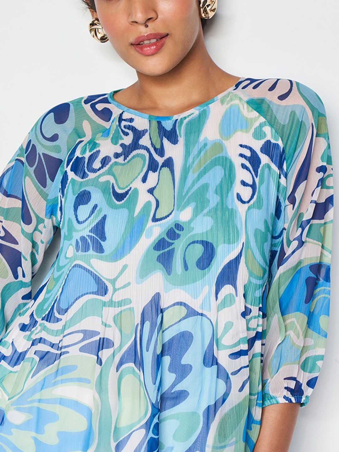 AND Floral Printed Puff Sleeves Top