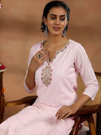 Libas Floral Yoke Design Cotton Straight Kurta