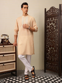 House of Pataudi Striped & Embroidered Jashn Kurta
