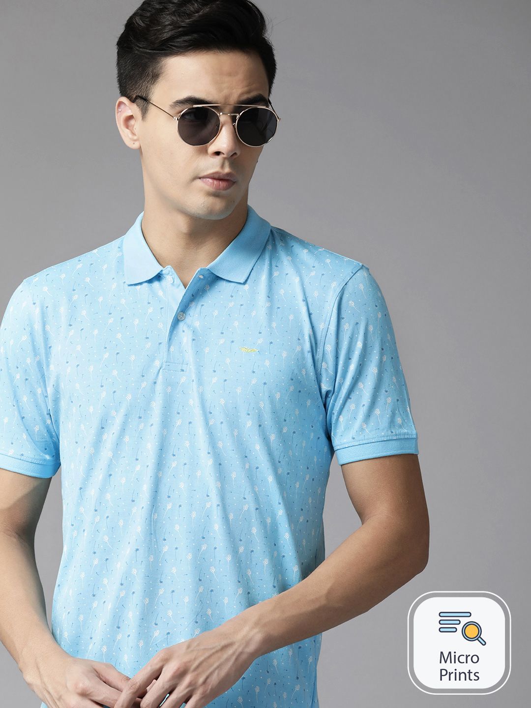 Park Avenue Men Printed Polo Collar Slim Fit T-shirt