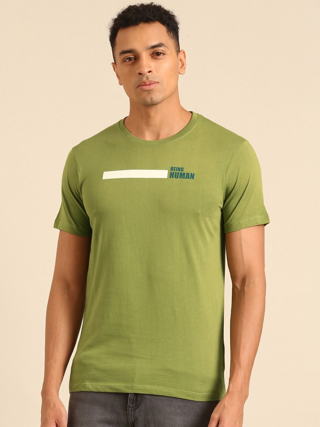 Being Human Pure Cotton T-shirt with Minimal Print