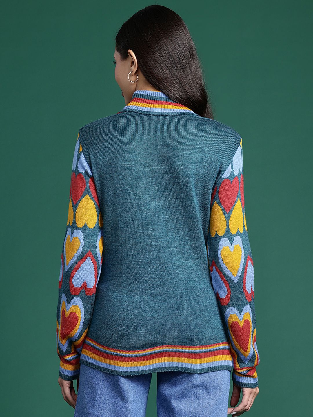 DressBerry Conversational Woven Design Pullover
