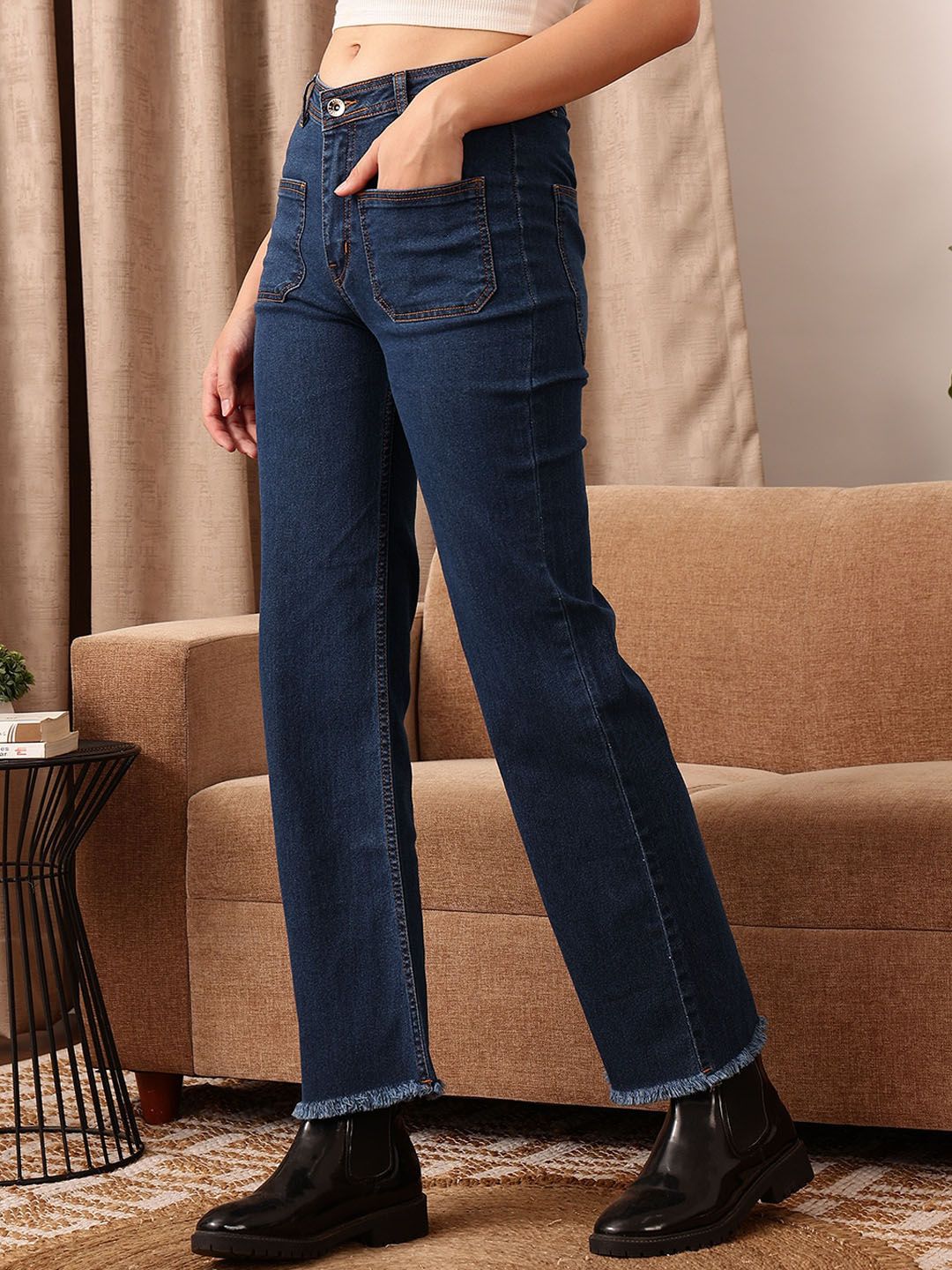 STREET 9 Women Blue Comfort Bootcut High-Rise Stretchable Jeans