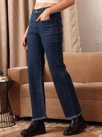 STREET 9 Women Blue Comfort Bootcut High-Rise Stretchable Jeans