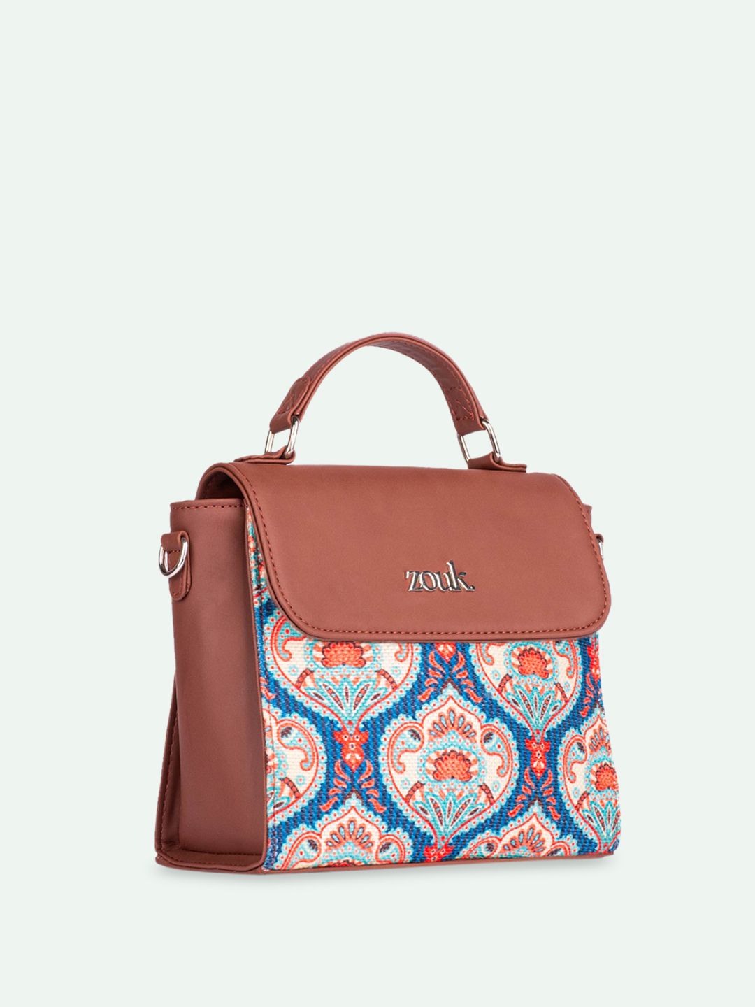 ZOUK Ethnic Motifs Printed Structured Sling Bag