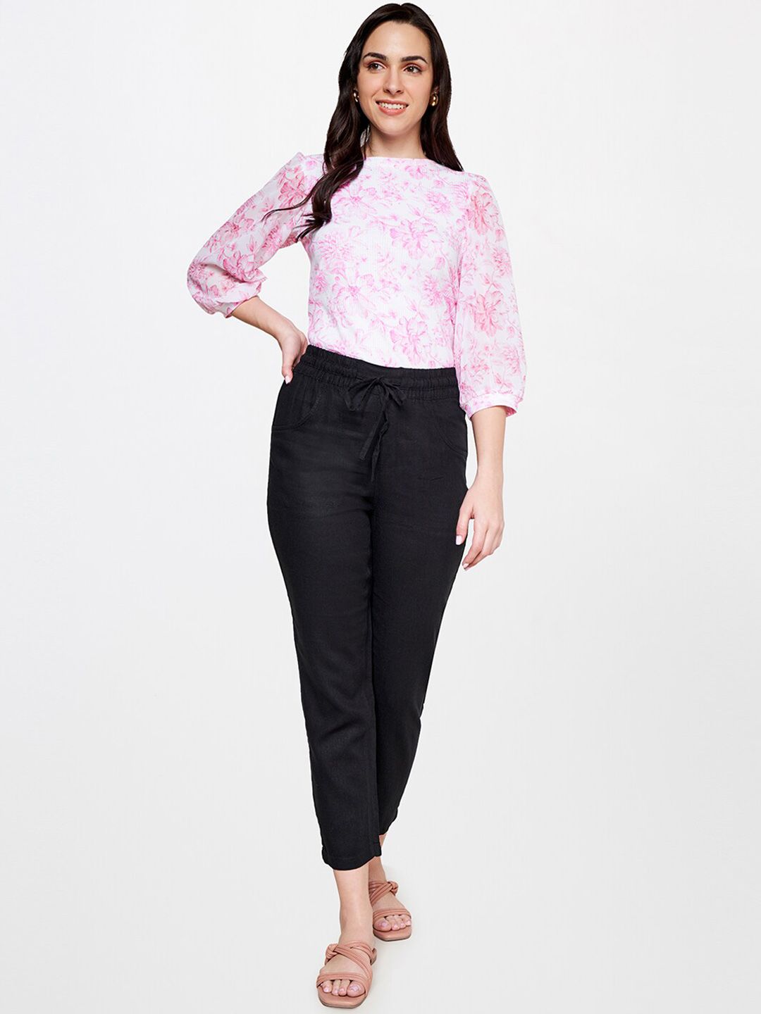 AND Women Tapered Fit Cigarette Trousers