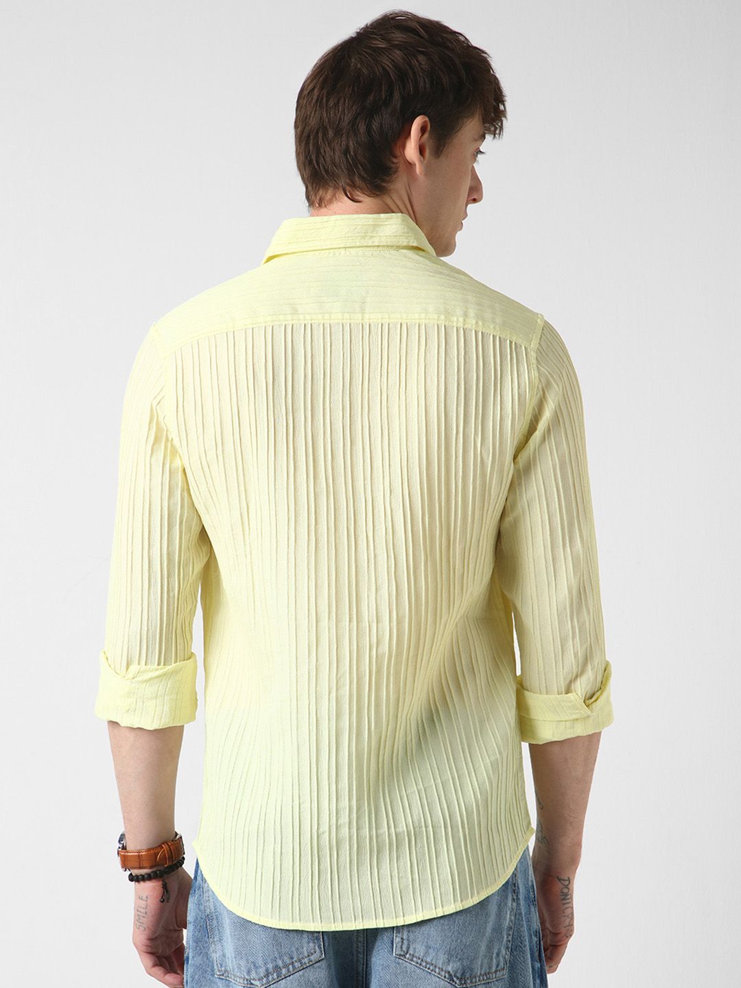 VASTRADO Men Classic Slim Fit Opaque Striped Casual Shirt
