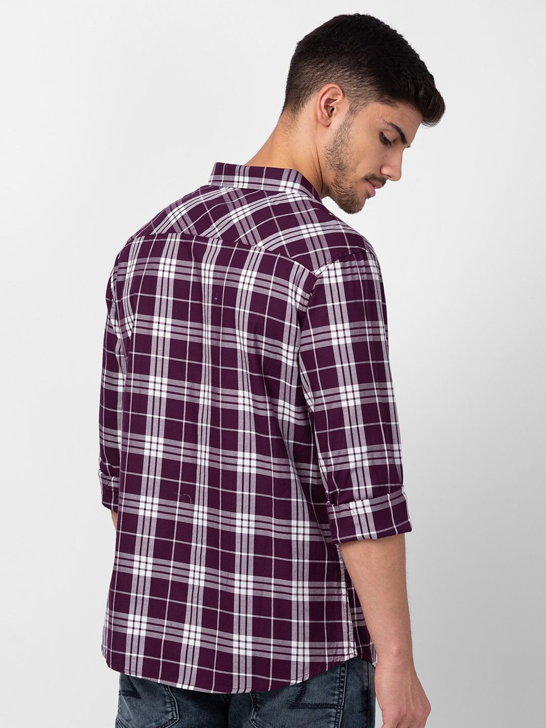 SPYKAR Men Slim Fit Tartan Checked Casual Shirt