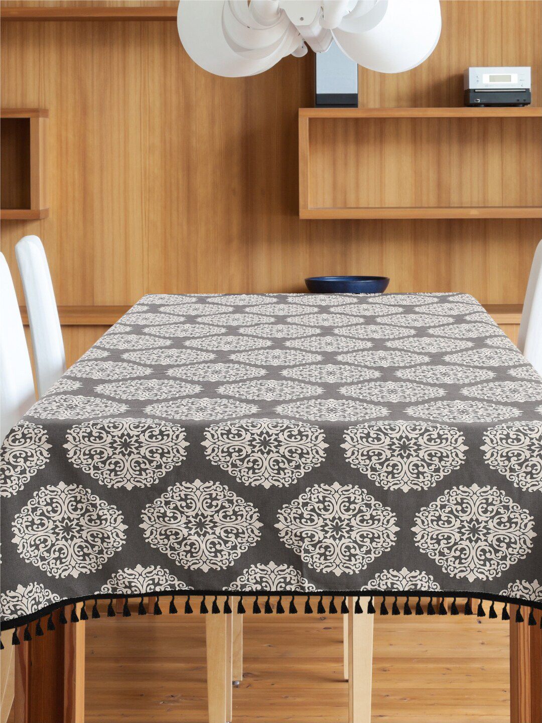 URBAN SPACE Mustard-Yellow Ethnic Motifs Printed Pure Cotton Square Table Cover