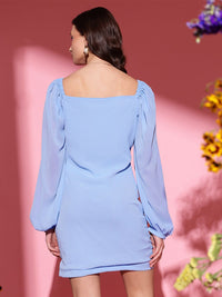STREET 9 Round Neck Georgette Sheath Dress