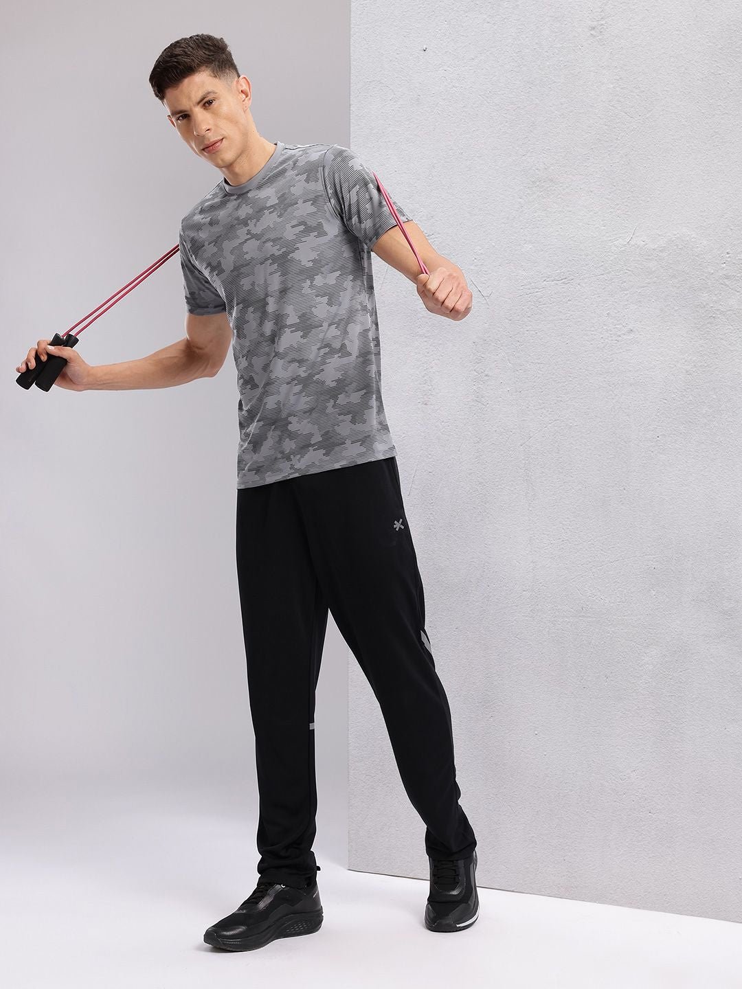 HRX by Hrithik Roshan Rapid-Dry Camouflage Print Training T-shirt