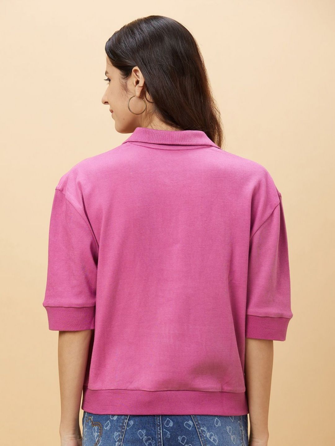 Being Human Women Polo Collar Applique T-shirt