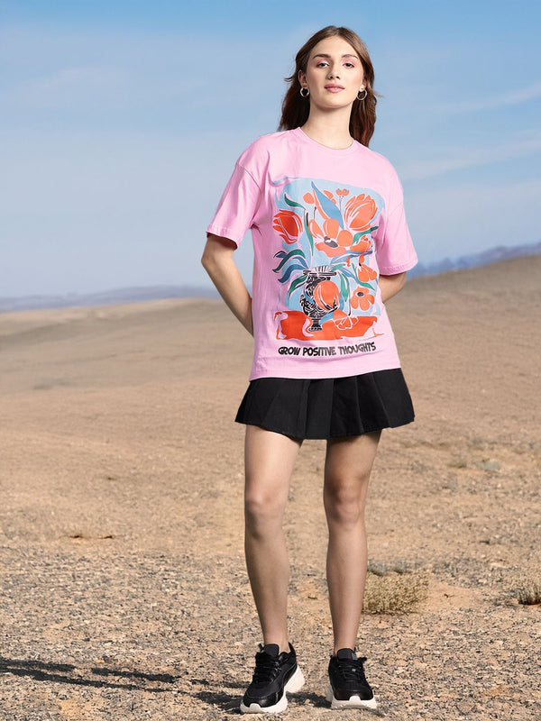 DressBerry Women Printed Pure Cotton T-shirt