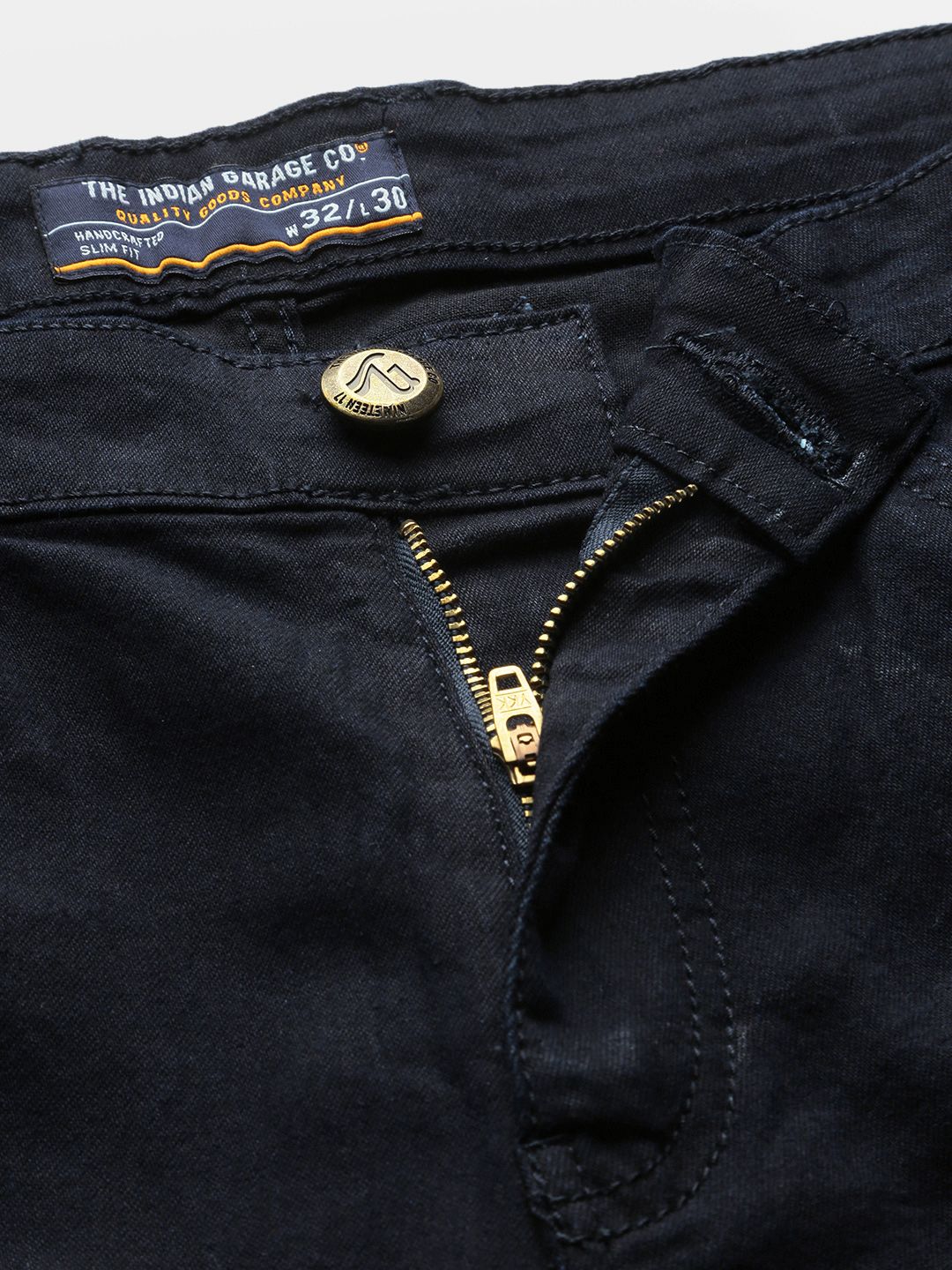 The Indian Garage Co Men Blue Slim Fit Low-Rise Clean Look Stretchable Jeans