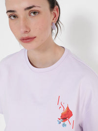 Rareism grafik dicetak bulat leher bahu T Shirt