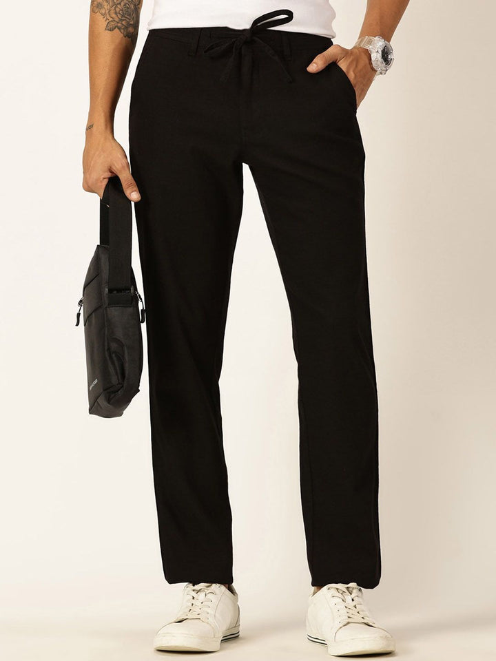 Thomas Scott Men Textured Mid-Rise Smart Chinos Trousers