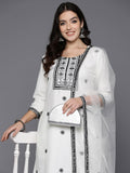 Indo Era Women Embroidered Regular Thread Work Kurta with Trousers & Dupatta